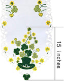 Simhomsen Large Irish Clover Table Runners for St. Patrick’s Day and Spring, Embroidered Shamrock Table Scarf, Decorations (14 × 105 Inch)