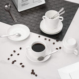 Aozita Espresso Cups and Saucers with Espresso Spoons, Stackable Espresso Mugs,12-piece 2.5-Ounce Demitasse Cups (Protective Packaging)