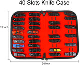 Pocket Knife Display Case, 40 Slots Small Folding Knife Case, Case Knife Sheath Case for Survival Pocket Knife, Tactical, Outdoor, EDC Mini Knife