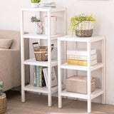 IOTXY Bathroom 3-Tier Towel Shelves, 100% All Solid Wood Storage Rack, Shower Room Floor Shelf, Multifunctional Organizer, Easy Assembly (2nd Generation), White
