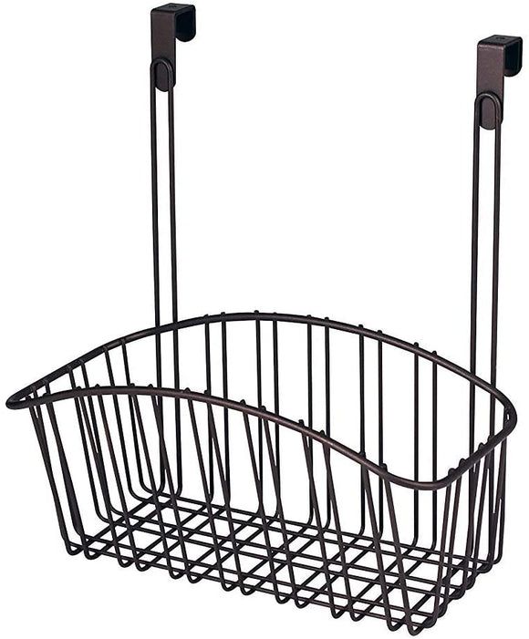 Spectrum Diversified Contempo Storage Basket Over the Cabinet, Steel Wire, Sink Organizer for Kitchen & Bathroom, Medium, Bronze