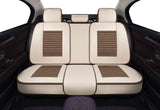 Fabric Wool Like Cloth Car Seat Covers, Linen Automotive Vehicle Cushion Cover for Cars SUV Pick-up Truck Universal Fit Set for Auto Interior Accessories (OS-013 Full Set, TAN&Coffee)