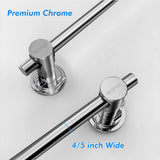 BOPai 24 inch Vacuum Suction Cup Towel Bar,Removeable Shower Mat Rod Shower Door Adhesive Towel Bar Suction Towel Rack,Premium Chrome