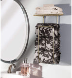 mDesign Modern Decorative Metal Wall Mount Towel Rack Holder and Organizer for Storage of Bathroom Towels, Washcloths, Hand Towels - Soft Brass/Gold