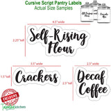 Talented Kitchen 135 Cursive Pantry Labels – 135 Kitchen Pantry Names – Food Label Sticker, Water Resistant Pantry Labels for Containers, Jar Labels Pantry Organization and Storage (135– Cursive Pantry)