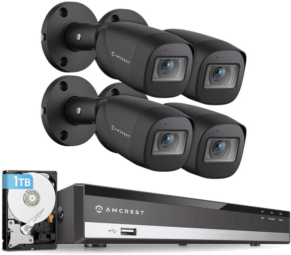 Amcrest HD 1080-Lite 8CH Security Camera System 4x IP67 Outdoor Cameras, 100° FOV, 98ft Night Vision, Pre-Installed 1TB HDD, Supports AHD, CVI, TVI, 960H & Amcrest IP Cameras (AMDVTENL8-4B-B-1TB)