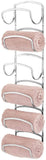 mDesign Bathroom Small Towel Rack Holder & Organizer - Six Levels - Modern Decorative Wall Mount Storage of Washcloths, Hand Towels - Satin