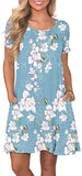 Women's Summer Casual T Shirt Dresses Short Sleeve Swing Dress with Pockets
