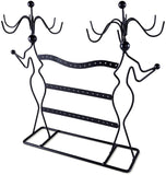Jewelry Organizer Two Lady Earring Holder and Necklace Stand Display