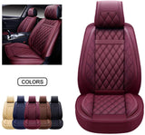 OASIS AUTO Leather Car Seat Covers, Faux Leatherette Automotive Vehicle Cushion Cover for Cars SUV Pick-up Truck Universal Fit Set for Auto Interior Accessories (OS-007 Full Set, Black)
