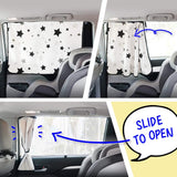 ggomaART Car Side Window Sun Shade - Universal Reversible Magnetic Curtain for Baby and Kids with Sun Protection Block Damage from Direct Bright Sunlight, and Heat - 1 Piece of Black Stars