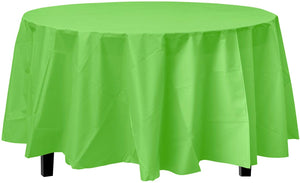 12-Pack Premium Plastic Tablecloth 84in. Round Table Cover - Lavender