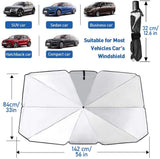 JASVIC Car Windshield Sun Shade Umbrella - Foldable Car Umbrella Sunshade Cover UV Block Car Front Window (Heat Insulation Protection) for Auto Windshield Covers Trucks Cars (Large)
