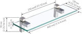 KES 16 Inch Bathroom Wall Shelf Tempered Glass Shelf Wall Mounted Brushed Nickel Finish, BGS3201S40-2