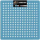 Gorilla Grip Patented Shower Stall Mat, 21x21 Bath Tub Mats, Washable, Square Bathroom Mats for Showers with Drain Holes, Suction Cups, White
