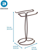 iDesign Axis Metal Hand Towel Holder for Master Bathroom, Vanities, Countertops, Kitchen, Holds 2 Finger Tip Towels, Bronze