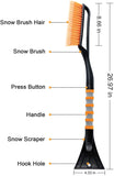 AstroAI 27” Snow Brush and Detachable Ice Scraper with Ergonomic Foam Grip for Cars, Trucks, SUVs (Heavy Duty ABS, PVC Brush)