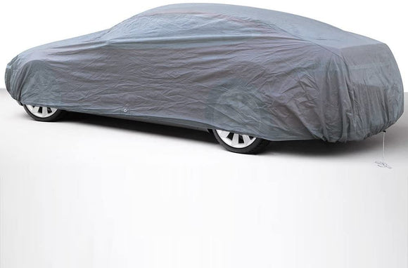 OxGord 2 Layer Car Cover for Automobiles - Semi-Glove-Fit Dust Cover for Vehicles Up to 204 Inches, Gray
