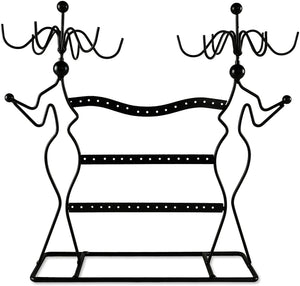 Jewelry Organizer Two Lady Earring Holder and Necklace Stand Display