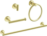 MARMOLUX ACC 4 Pieces Bathroom Hardware Set-Towel Hooks, Hand Towel Holder/Towel Ring, Toilet Paper Holder, Wall Mount Towel Bar Set SUS 304 Stainless Steel Brushed Bathroom Accessories