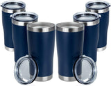 20 OZ 6pack Double Wall Stainless Steel Vacuum Insulated Tumbler Coffee Travel Mug With Lid, Durable Powder Coated Insulated Coffee Cup for Cold & Hot Drinks (Combination color, 6pack)