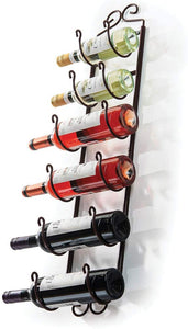 Sagler Towel Rack and Wine Rack - Bronze Wall Wine Rack - Wall Mounted Wine Rack fits up 6 Level Wine Bottles and Many Towels - fits as Bathroom Towel Holder, or Towel Hanger, or a Cap Rack