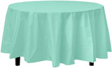 12-Pack Premium Plastic Tablecloth 84in. Round Table Cover - Lavender