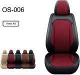OASIS AUTO Leather Car Seat Covers, Faux Leatherette Automotive Vehicle Cushion Cover for Cars SUV Pick-up Truck Universal Fit Set for Auto Interior Accessories (OS-006 Full Set, Black)