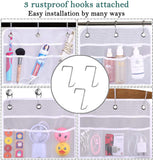 MISSLO Hanging Mesh Pockets Hold 340oz/1000ml Shampoo Shower Organizer with Over the Door Hooks