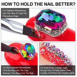 Nail Art 8ml WIPE-OFF Rhinestone Glue Gel Adhesive/2pcs + Rhinestone Pickup Pen Tools for Gem Stones Jewelry Diamond Beads (LED Lamp Cure Needed) + LED Glue Brush Tools/3pcs