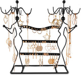 Jewelry Organizer Two Lady Earring Holder and Necklace Stand Display