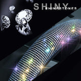Shering Bling Rhinestones Steering Wheel Cover with Crystal Diamond Sparkling Car SUV Breathable Anti-Slip Steering Wheel Protector for Women ,Party,Birthday Gift（(Fit 14.2"-15.3" Inch)）