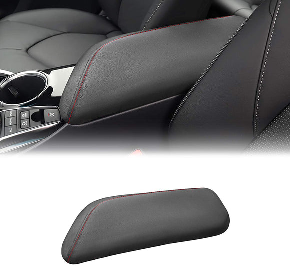 nuoozy Compatible with Center Console Cover Leather Console Lid Protector Center Armrest Box Cover Cushion for Toyota Camry 2018 2019 2020 Black