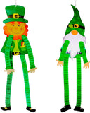 4E's Novelty St Patricks Day Door Decorations 2 Signs 48" Wall Decor Leprechaun & Gnome Home Decor Saint Patrick's Day Green Shamrock Party Supplies Accessories Home Indoor Door Hanging Decorations