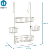 iDesign Metalo Over-the-Door Hanging Shower Organizer - 22.7" x 10.5" x 8.2", Satin