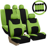FH Group FB030PURPLE-COMBO Seat Cover Combo Set with Steering Wheel Cover and Seat Belt Pad (Airbag Compatible and Split Bench Purple)