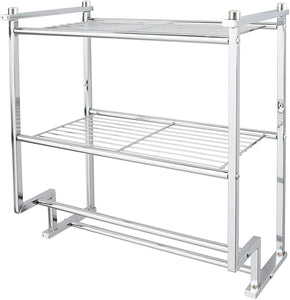 Organize It All Chrome 2 Tier Wall Mounting Bathroom Rack with Towel Bars
