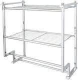 Organize It All Chrome 2 Tier Wall Mounting Bathroom Rack with Towel Bars