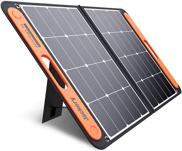 SolarSaga 60W Solar Panel for Explorer 160/240/500 as Portable Solar Generator, Portable Foldable Solar Charger for Summer Camping Van RV(Can't Charge Explorer 440/ PowerPro)