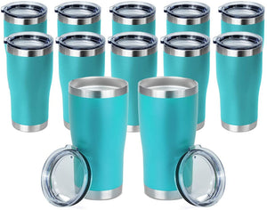 20 OZ 6pack Double Wall Stainless Steel Vacuum Insulated Tumbler Coffee Travel Mug With Lid, Durable Powder Coated Insulated Coffee Cup for Cold & Hot Drinks (Combination color, 6pack)