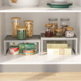AIYAKA Kitchen Cabinet and Counter Shelf Organizer Expandable Stackable Shelves,Silver