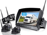 ZEROXCLUB 1080P Wireless Backup Camera System Kit, 7’’ DVR Quad Split Monitor & IP69 Waterproof Wireless Reverse Rear Side View Camera with Stable Signal for RV/Truck/Trailer/Bus/Pickup/Van-W704