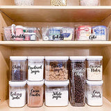 Talented Kitchen 135 Cursive Pantry Labels – 135 Kitchen Pantry Names – Food Label Sticker, Water Resistant Pantry Labels for Containers, Jar Labels Pantry Organization and Storage (135– Cursive Pantry)