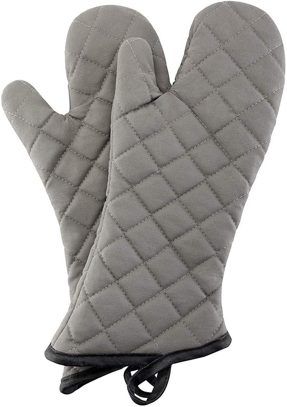 Oven Mitts 1 Pair of Quilted Cotton Lining - Heat Resistant Kitchen Gloves