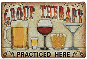 UNIQUELOVER Bar Signs, The Happy Hours Lounge Sign Retro Vintage Metal Tin Signs for Home Bar Decor 12” X 8”