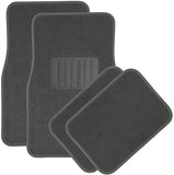 OxGord 4 Piece Luxe Carpet-Floor-Mats Set for Car - Rubber-Lined All-Weather Heavy-Duty Protection for All Vehicles, Slate Gray