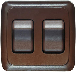 RV Designer S631, Contoured Wall Switch, Includes Base and Bezel, Single, On / Off, SPST, Brown, DC Electrical