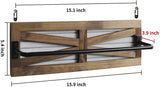 2PCS Rustic Towel Rack, Wall Mounted Wood Hanging Bathroom Towel Holder and Organizer for Kitchen Storage Organizer Rack, Bathroom Towels, Robes, Clothing (Brown)