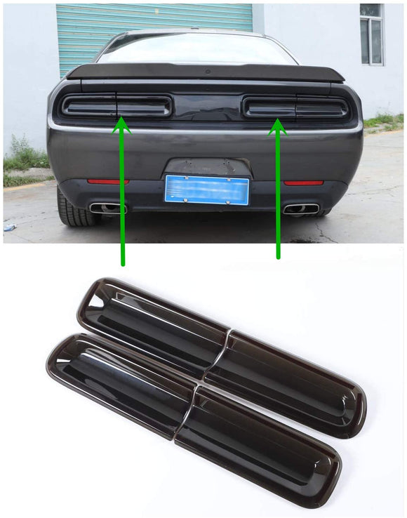FMtoppeak Exterior Accessories Car Tail Light Trim Cover Compatible with Dodge Challenger 2015 Up