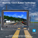 DoHonest S21 HD 1080P Digital Wireless Backup Camera Kit 7 Inch Touch Key DVR Monitor Split Screen Highway Rear View Observation System for Trailers,Trucks,RVs,5th Wheels Super 16 IR Night Vision